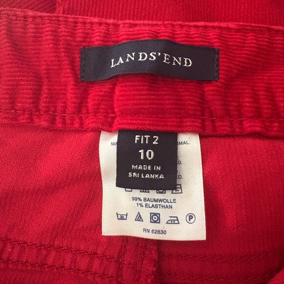 Lands End Fit 2 Corduroy Bootcut Pants Cherry Red Festive Cotton Women's Size 10 - Picture 6 of 8